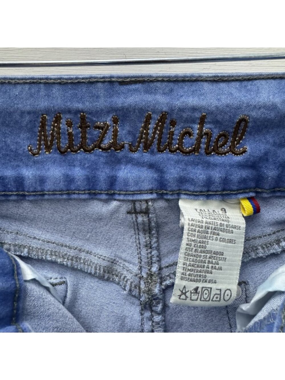 Mitzi Michel Juniors Size 9 High Rise Skinny Jeans Blue Stretch USA Made - Picture 9 of 12